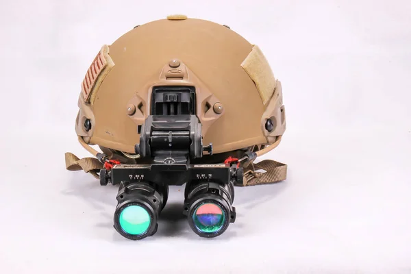 American Military Helmet With Night Vision Goggles