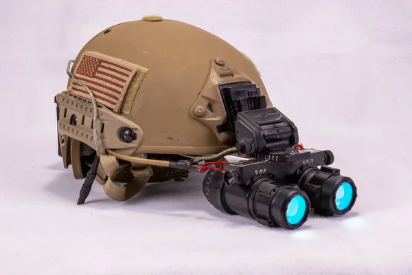 American Military Helmet Night Vision Goggles — ストック写真