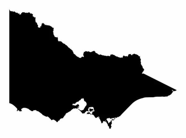 Victoria Silhouette Χάρτης Απομονωμένος Λευκό Φόντο Αυστραλία — Διανυσματικό Αρχείο