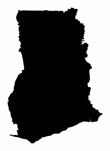 Карта Силуэта Ганы Изолирована Белом Фоне — стоковый вектор