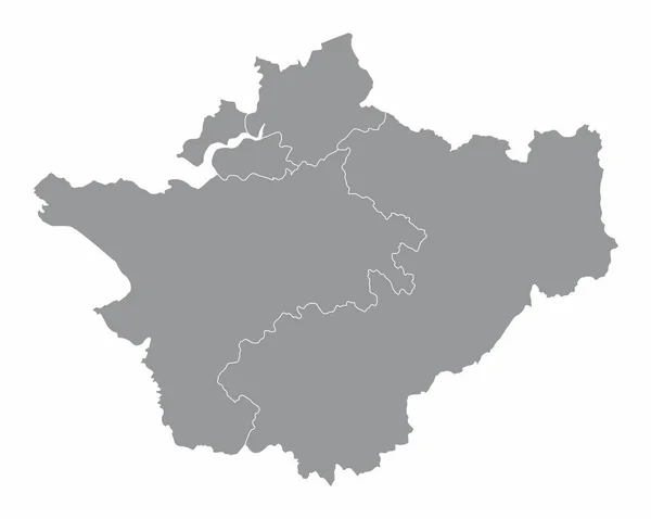 Carte Administrative Comté Cheshire Isolée Sur Fond Blanc Angleterre — Image vectorielle