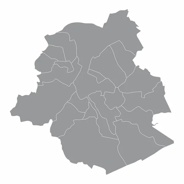 Bruxelles Carte Administrative Isolée Sur Fond Blanc Belgique — Image vectorielle