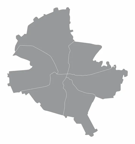 ルーマニアの白い背景に孤立したブカレスト行政地図 — ストックベクタ