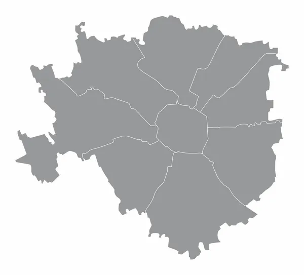 Milan Carte Administrative Ville Isolée Sur Fond Blanc Italie — Image vectorielle