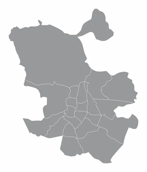 Madrid Mapa Administrativo Cidade Isolado Sobre Fundo Branco —  Vetores de Stock