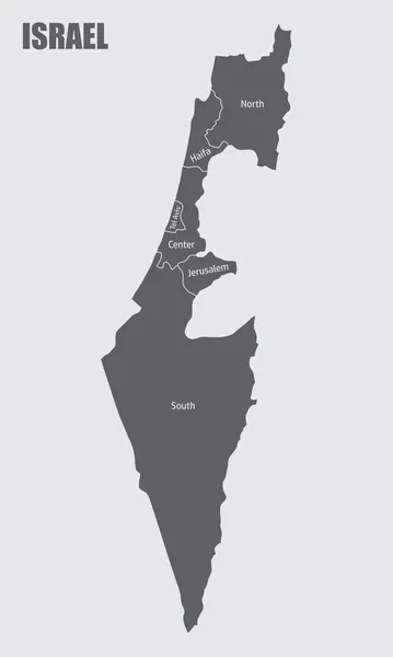 Израиль Изолировал Административную Карту Ярлыками — стоковый вектор