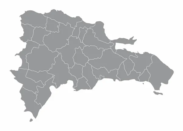 Repubblica Dominicana Mappa Amministrativa Isolata Sfondo Bianco — Vettoriale Stock