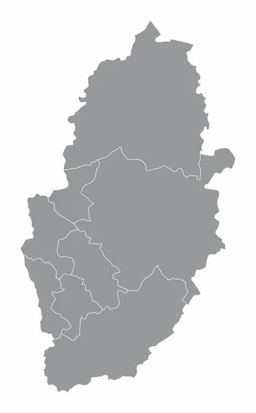 Адміністративна Карта Округу Ноттінгемшир Ізольована Білому Тлі Англія — стоковий вектор