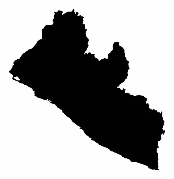 Liberya Siluet Haritası Beyaz Arkaplanda Izole Edildi — Stok Vektör