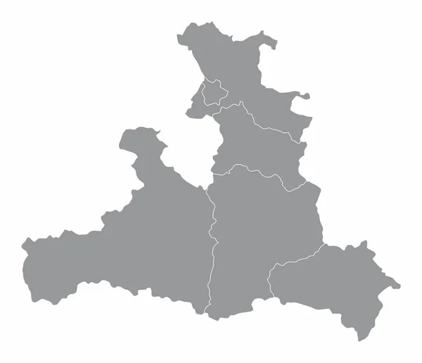 Carte Administrative État Salzbourg Isolée Sur Fond Blanc Autriche — Image vectorielle