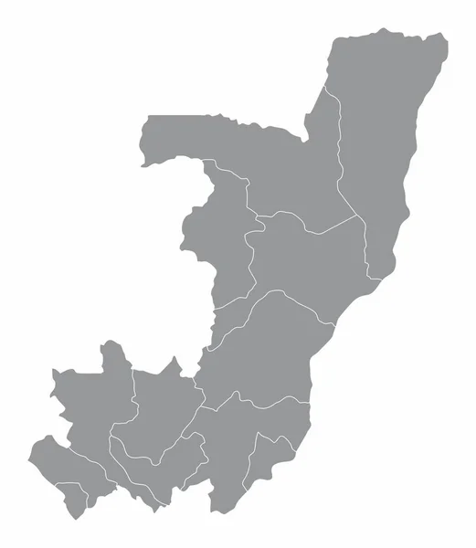 Administrativní Mapa Konga Izolovaná Bílém Pozadí — Stockový vektor
