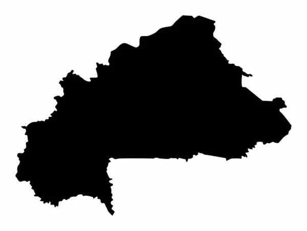 Burkina Faso Silhouette Map Isolated White Background — Image vectorielle