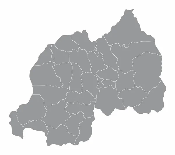 Διοικητικός Χάρτης Της Ρουάντα Απομονωμένος Λευκό Φόντο — Διανυσματικό Αρχείο