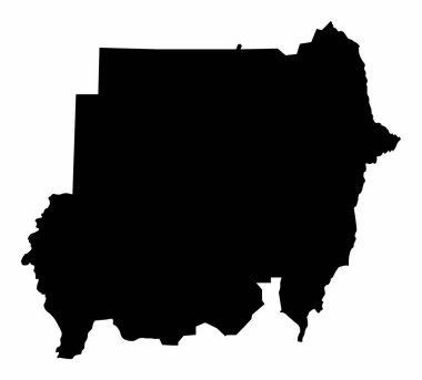 Sudan silhouette map isolated on white background