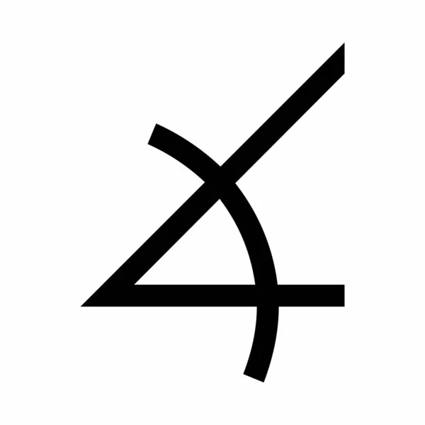 Angle Geometric Icon Isolated White Background — Vetor de Stock