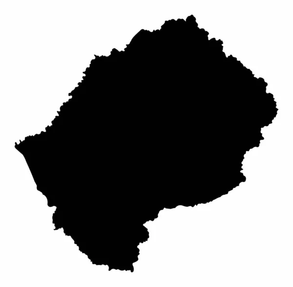 Lesotho Silhouette Map Isolated White Background — Wektor stockowy