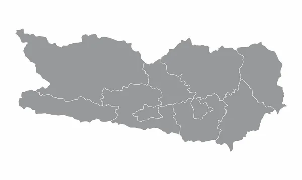 Carinthia State Administrative Map Isolated White Background Austria — Διανυσματικό Αρχείο