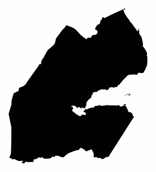 Mapa Silueta Djibouti Aislado Sobre Fondo Blanco — Archivo Imágenes Vectoriales