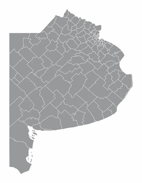 Carte Administrative Province Buenos Aires Isolée Sur Fond Blanc Argentine — Image vectorielle