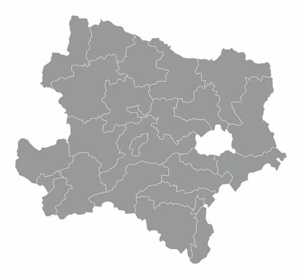 Bassa Austria Stato Mappa Amministrativa Isolata Sfondo Bianco — Vettoriale Stock