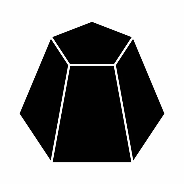 Ícone Pirâmide Pentagonal Truncado Isolado Fundo Branco — Vetor de Stock