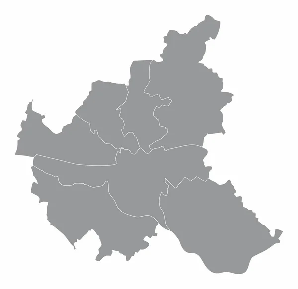 Amburgo Città Mappa Amministrativa Isolata Sfondo Bianco Germania — Vettoriale Stock