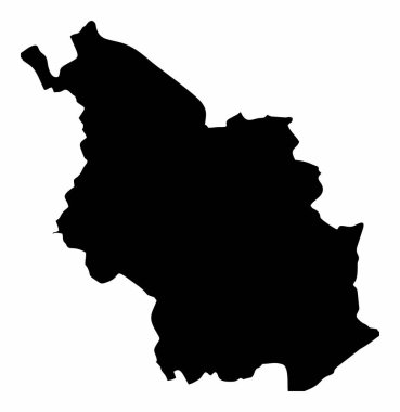 Köln şehri, siluet haritası beyaz arka planda izole edilmiş, Almanya