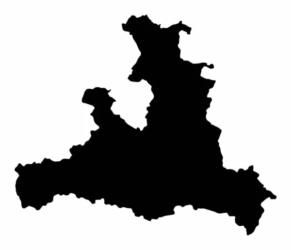 Штат Зальцбург Силуетна Карта Ізольована Білому Тлі Австрія — стоковий вектор