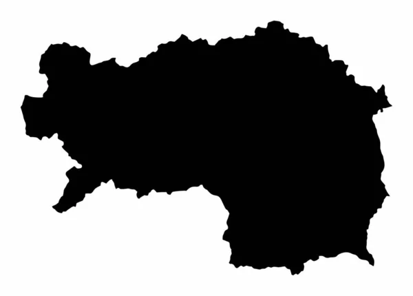 Estado Estiria Mapa Silueta Aislado Sobre Fondo Blanco Austria — Archivo Imágenes Vectoriales