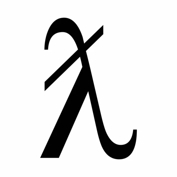 Symbole Latin Lambda Avec Trait Isolé Sur Blanc — Image vectorielle