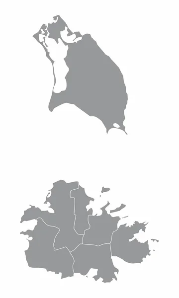 Mapa Administrativo Antígua Barbuda Isolado Sobre Fundo Branco —  Vetores de Stock