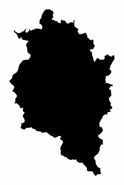 Vorarlberg State Silhouette Map Isoled White Background Austria — стоковий вектор