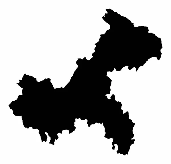Chongqing Cidade Silhueta Mapa Isolado Fundo Branco China — Vetor de Stock