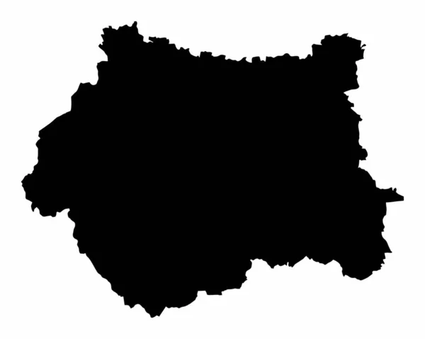 West Yorkshire County Silueta Mapa Izolované Bílém Pozadí Anglie — Stockový vektor