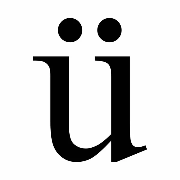 Μικρό Λατινικό Γράμμα Diaeresis Απομονωμένο Λευκό Φόντο — Διανυσματικό Αρχείο