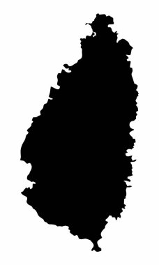 Saint Lucia siluet haritası beyaz arkaplanda izole edildi