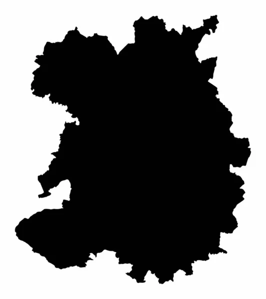 Condado Shropshire Mapa Silhueta Isolado Sobre Fundo Branco Inglaterra — Vetor de Stock