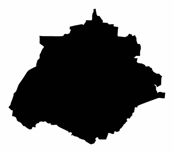 Aguascalientes State Silhouette Map Isolata Sfondo Bianco Messico — Vettoriale Stock
