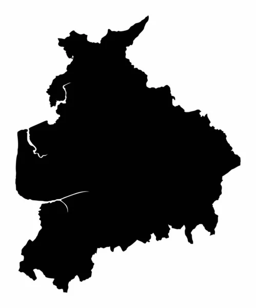 Νομός Lancashire Χάρτης Σιλουέτας Απομονωμένος Λευκό Φόντο Αγγλία — Διανυσματικό Αρχείο