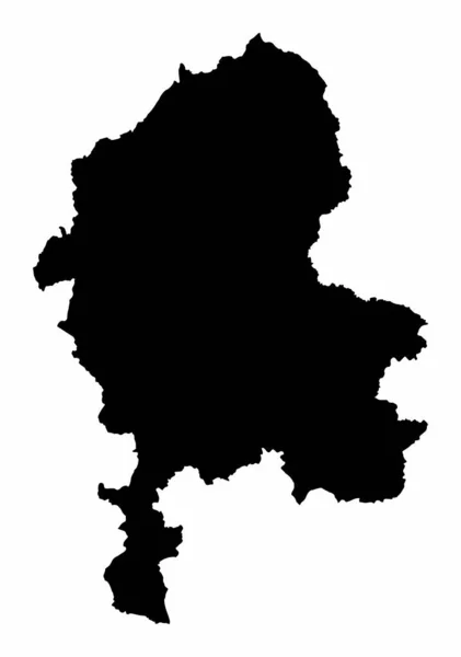 スタッフォードシャー郡シルエット地図白を背景に孤立し イギリス — ストックベクタ