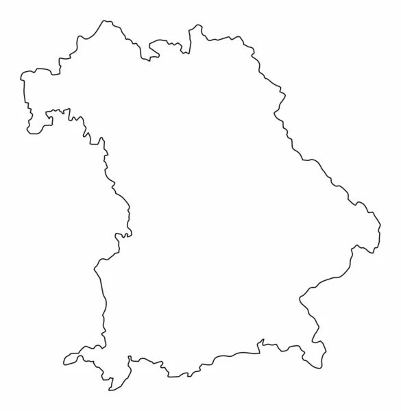 Carte Bavière Isolée Sur Fond Blanc Allemagne — Image vectorielle