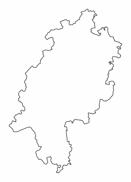 Hesse State Outline Map Isolated White Background Germany — 图库矢量图片