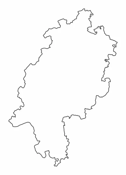 Hessen Übersichtskarte Isoliert Auf Weißem Hintergrund Deutschland — Stockvektor