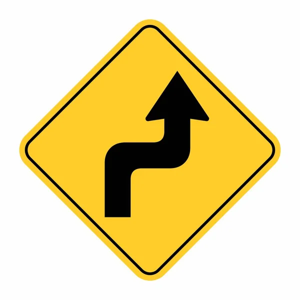 Reverse Turn Right Traffic Sign Isolated White Background — Archivo Imágenes Vectoriales