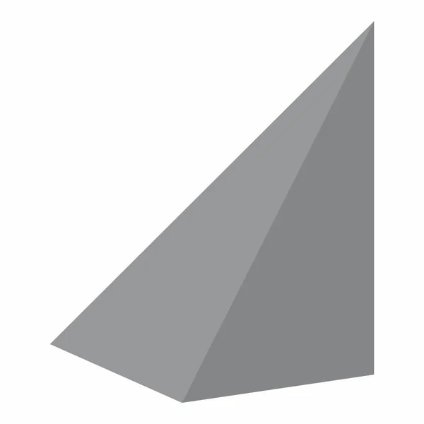 Oblique Piramide Geometrische Vorm Geïsoleerd Witte Achtergrond — Stockvector