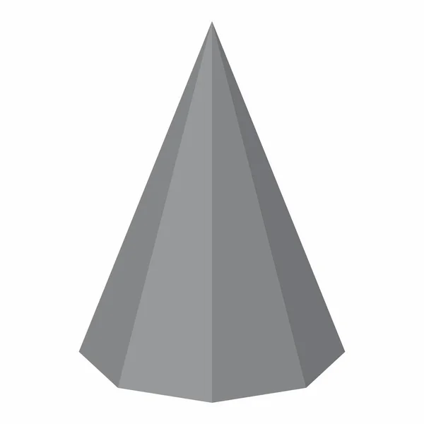 Восьмикутна Піраміда Геометричної Форми Ізольована Білому Тлі — стоковий вектор