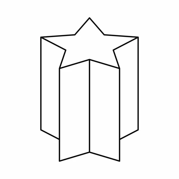 Prisme Pentagrammique Forme Géométrique Contours Noirs Sur Fond Blanc — Image vectorielle