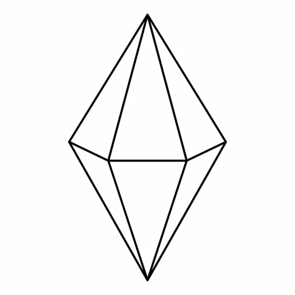 Forma Geométrica Bipirâmide Hexagonal Desenhos Pretos Sobre Fundo Branco — Vetor de Stock