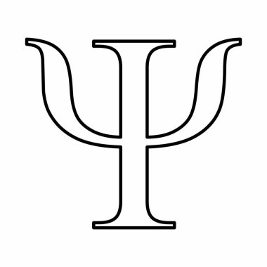 Psişik Yunanca işareti. Beyaz arkaplanda siyah çizgiler.