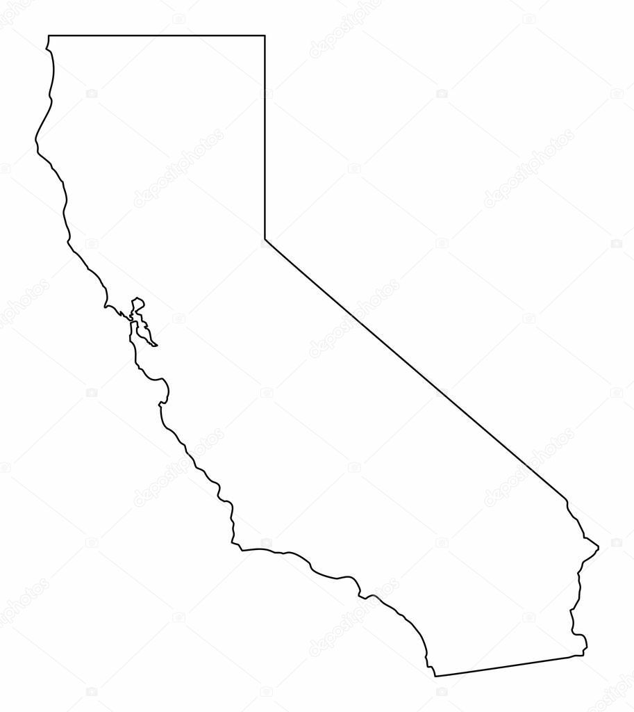 California State isolated map. Black outlines on white background.